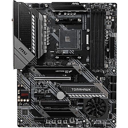 MSI MAG X570 TOMAHAWK WIFI Desktop Motherboard - AMD X570 Chipset - Socket AM4 - ATX - 128 GB DDR4 SDRAM Maximum RAM - DIMM, UDIMM - 4 x Memory Slots - Gigabit Ethernet - IEEE 802.11 a/b/g/n/ac/ax - HDMI - 6 x SATA Interfaces