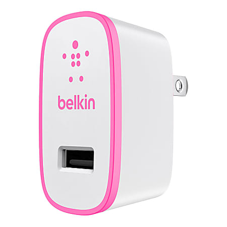 Belkin® BOOST UP™ Home Charger For Apple® iPad®, iPhone® And Samsung Devices, Pink/White