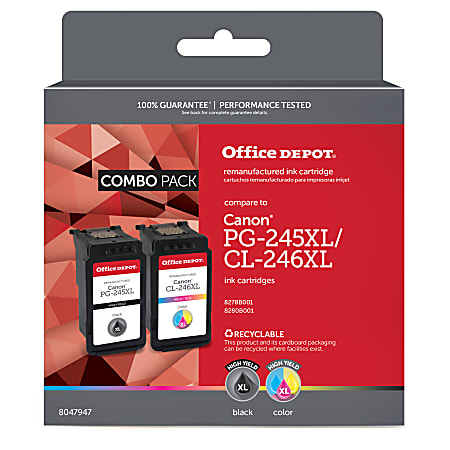 Office Depot® Brand Remanufactured High-Yield Black/Color Inkjet Cartridge Replacement For Canon PG-245XL/CL-246XL, OD245XL246XLCP