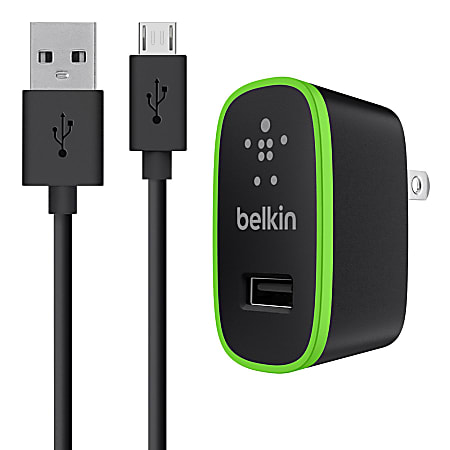 Belkin® Universal Home Charger With Micro USB ChargeSync Cable, Black