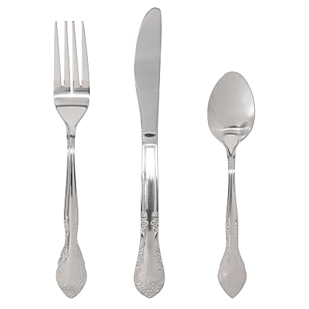 Gibson Everyday Fairmont 3-Piece Stainless Steel Flatware Set, Silver