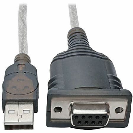 Tripp Lite USB to Null Modem Serial FTDI Adapter Cable with COM Retention (USB-A to DB9 M/F) 18-in. (45.72 cm)