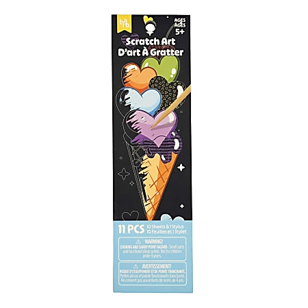 Little Yellow Bicycle&reg; Scratch Art Bookmark Kit, Ice Cream Cone, Kit Of 11 Pieces