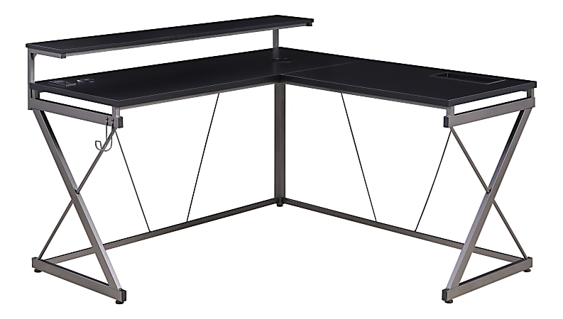 Z-Line Designs Performance 1.6 54"W L-Shaped Gaming Corner Desk, Black