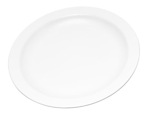 Carlisle Polycarbonate Narrow-Rim Plates, 6 1/2", White, Pack Of 48