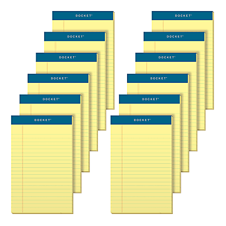 TOPS Docket Writing Pad, 8-1/2 x 11-3/4, College Rule, Canary