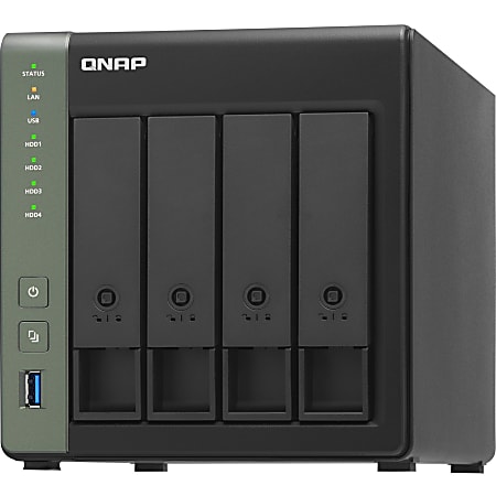 QNAP Cost-effective Business NAS with Integrated 10GbE SFP+ Port - Annapurna Labs Alpine AL-314 Quad-core 1.70 GHz - 4 x HDD Supported - 0 x HDD Installed - 4 x SSD Supported - 0 x SSD Installed - 4 GB RAM DDR3L SDRAM - Serial ATA/600 Controller