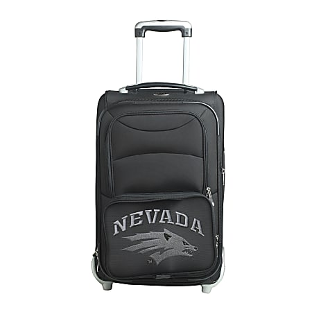Denco Sports Luggage NCAA Expandable Rolling Carry-On, 20 1/2" x 12 1/2" x 8", Nevada Wolf Pack, Black