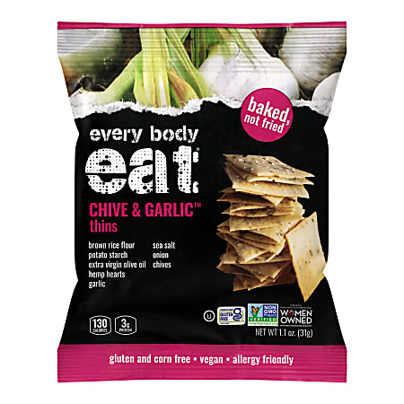 Every Body Eat Chive & Garlic Crackers, 1.1 Oz, Total Qty 20