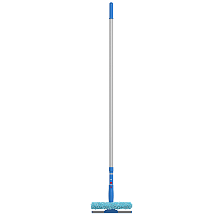 Gritt Commercial Window Squeegee With Strip Washer Sleeve, 96” x 14”, Blue/Silver