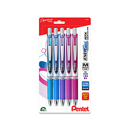 Pentel EnerGel RTX Right Brain Expressions 5 Pack - Office Depot