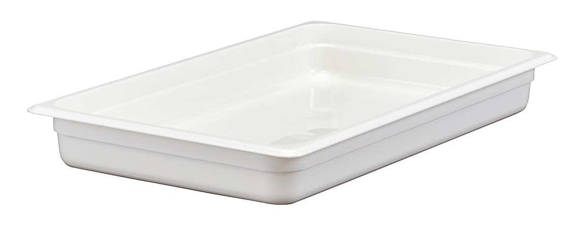 Cambro Camwear GN 1/1 Size 2" Food Pans, 2”H x 12-3/4”W x 20-7/8”D, White, Set Of 6 Pans