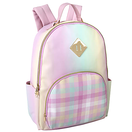 Trailmaker Emma & Chloe Vegan Leather Backpack, Pink/Plaid