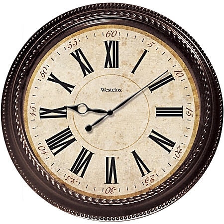 Westclox Wall Clock - Analog - Quartz - Brown