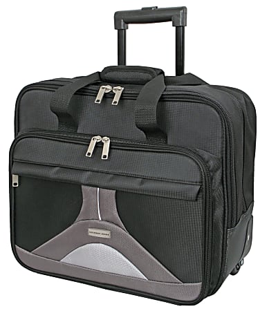 Overland Geoffrey Beene Tech Rolling Business Case With 18" Laptop Pocket, Black