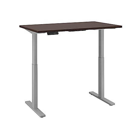 Bush Business Furniture Move 60 Series 48"W x 24"D Height Adjustable Standing Desk, Mocha Cherry/Cool Gray Metallic, Premium Installation