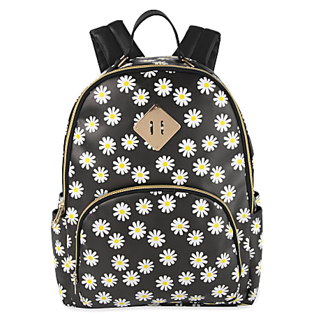daisy backpack leather MMS Brands Miztique Convertible Purse for Women | Vegan Shoulder Strap Bag or Convertible Backpack Interior includes 1 large zipper pocket and 2 slip pockets Daisy - CC Backpack