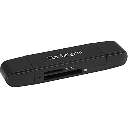 StarTech.com USB 3.0 Memory Card Reader for SD and microSD Cards - USB-C and USB-A - Portable USB SD and microSD Card Reader - Access multiple types of flash memory cards on a USB-C or USB-A phone, tablet, or laptop