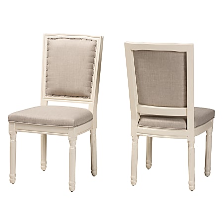 Baxton Studio Louane Dining Chairs, Gray/White, Set Of 2 Chairs