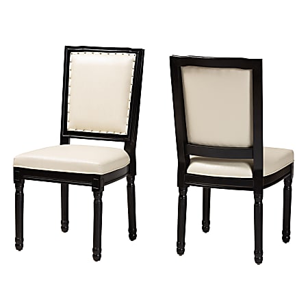 Baxton Studio Louane Dining Chairs, Beige/Black, Set Of 2 Chairs