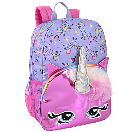 Trailmaker Embellished Unicorn Head Backpack, Pink