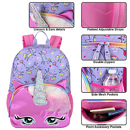 Trailmaker Embellished Unicorn Head Backpack, Pink