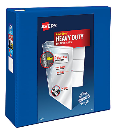Avery® Heavy-Duty View 3-Ring Binder With Locking One-Touch EZD™ Rings, 4" D-Rings, 43% Recycled, Pacific Blue