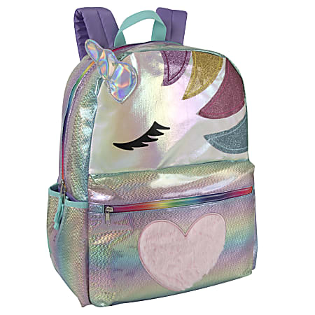Trailmaker Embellished Unicorn Head Backpack, Rainbow
