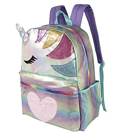 Trailmaker Embellished Unicorn Head Backpack Rainbow Office Depot