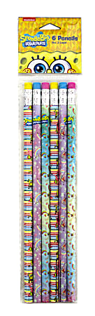 Nickelodeon SpongeBob Pencils, #2, 2.0 mm, Pack Of 6 Pencils