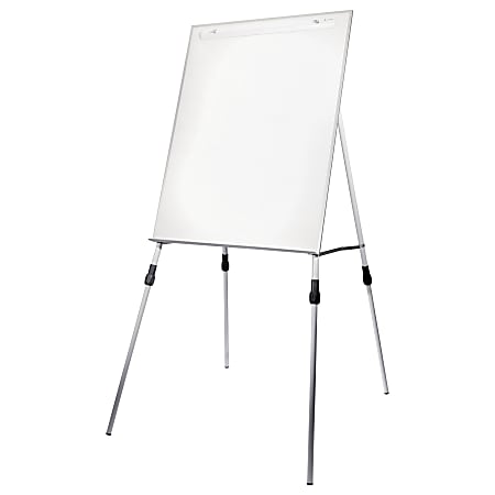 Flipside Multi-use Dry-Erase Easel Stand - 27.5" (2.3 ft) Width x 32" (2.7 ft) Height - White Surface - Aluminum Frame - Rectangle - Floor Standing, Tabletop - 1 Each