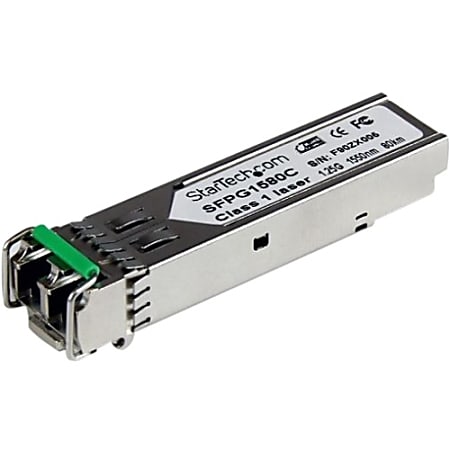StarTech.com Cisco Compatible Gigabit Fiber SFP Transceiver Module SM LC w/ DDM - 80 km (Mini-GBIC)