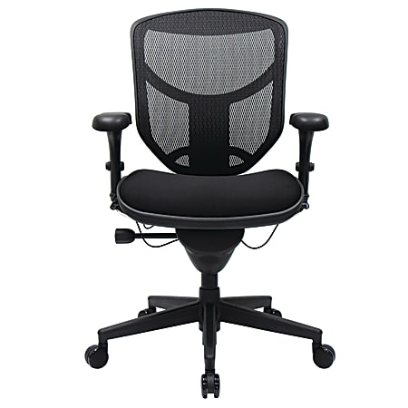 WorkPro Quantum 9000 Series Ergonomic Mesh Fabric Mid Back Desk Chair Black Set Of 3 Chairs