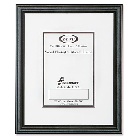 SKILCRAFT® Style A Ready-Made Wood Frames, 11" x 14", Black, Box Of 12 (AbilityOne 7105-00-052-8686)