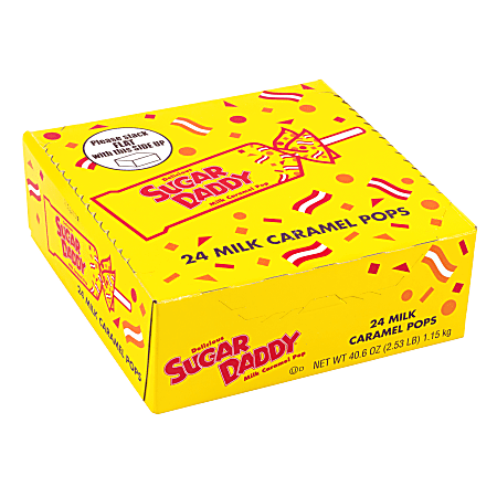 Sugar Daddy Caramel Candy Pops, 1.7 Oz, Box Of 24