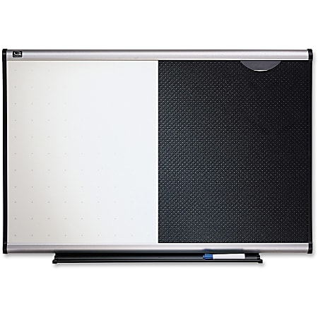 Realspace Magnetic Dry Erase WhiteboardCork Bulletin Board 24 x 36 Black  Frame - Office Depot