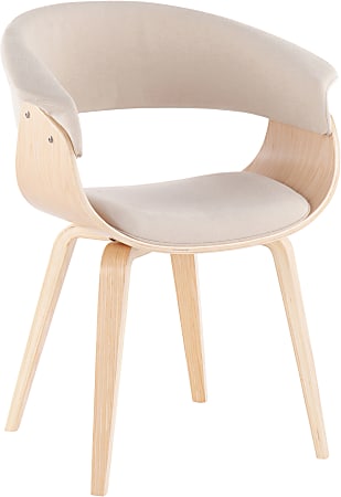 LumiSource Vintage Mod Chair, Cream/Natural