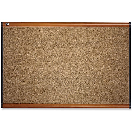 Quartet® Select Prestige™ Color Cork Bulletin Board, 24" x 36", Aluminum Frame With Light Cherry Finish