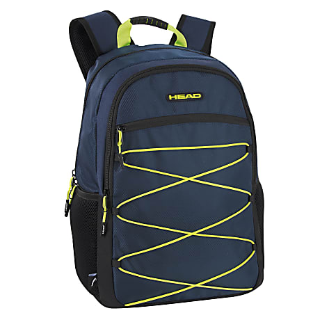 HEAD Bungee Double Section Backpack With 17” Laptop Pocket, Navy