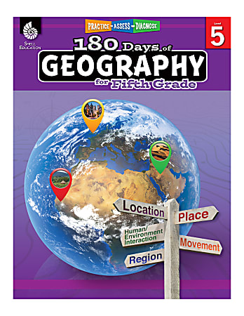 Shell Education 180 Days Of Geography, Grade 5
