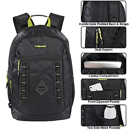 HEAD Athletic Travel Backpack With 17 Laptop Pocket BluePink