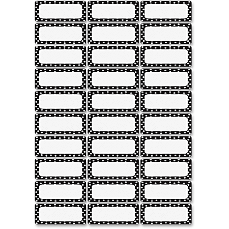 Ashley Dry Erase Black/White Dots Nameplate Magnets - Magnetic - Dotted - Die-cut, Write on/Wipe off - Black, White - 1 Pack