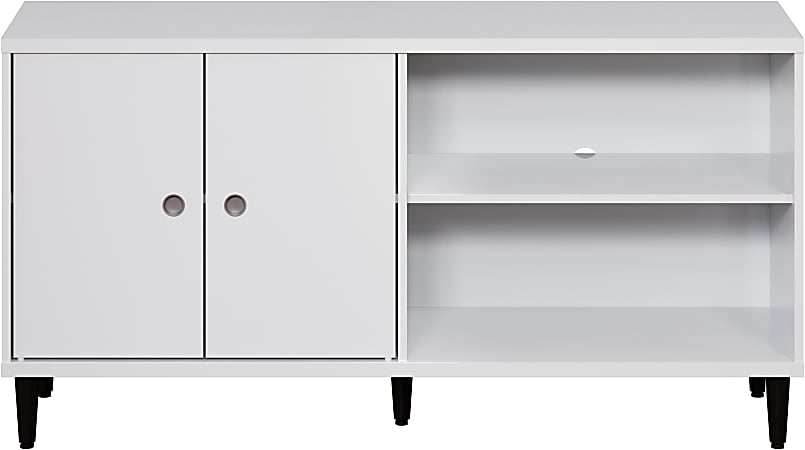 Trendfurn Evolution Clik Tool-Less Media Console, 27-3/5"H x 53-2/5"W x 14"D, White/Wenge