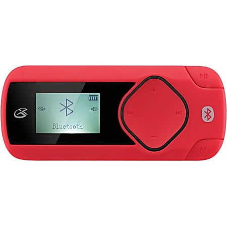 GPX MWB308R 8 GB Flash MP3 Player - Voice Recorder, FM Tuner, e-Book, FM Recorder - 1" - Bluetooth - Yes - microSD - MP3, WAV - 8 Hour