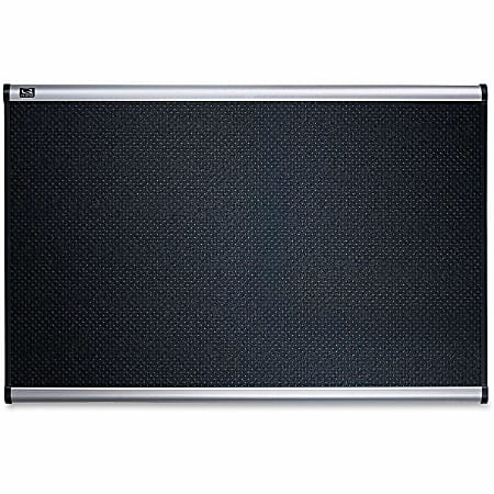 Quartet® Prestige™ Select Black Embossed Foam Bulletin Board, 24" x 36", Aluminum Frame With Silver Finish
