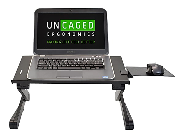 WorkEZ Best adjustable ergonomic laptop stand and lap desk with mouse pad black