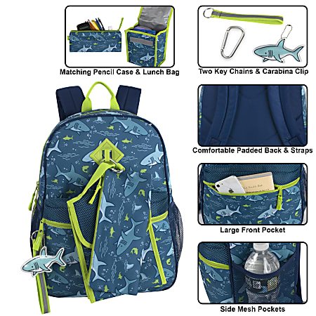 Shark bookbag clearance with lunch box