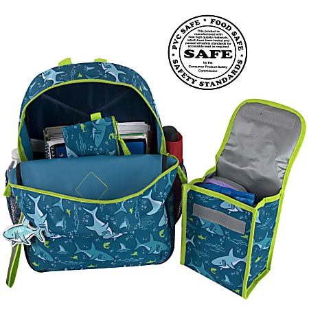 Shark bookbag shop with lunch box