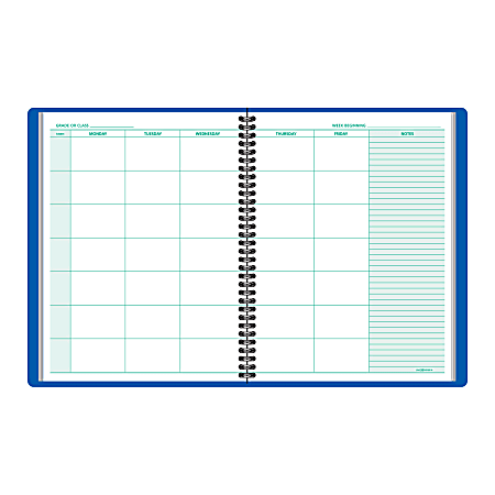 AT-A-GLANCE® Teacher's Planner, 8 1/4" x 10 7/8", Blue