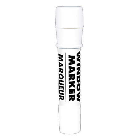 Amscan Window Markers, Broad Point, White Barrel, White Ink, Pack Of 4 Markers